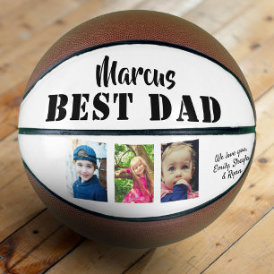 Best Dad 3 Photo Collage Father`s Day Basketball