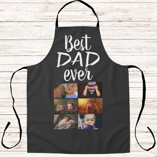 Best Dad 6 Photo Collage Family Photo Grey Apron