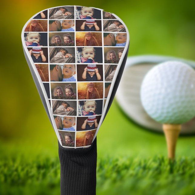 Best Dad 6 Photo Collage Family Photo Pattern Golf Head Cover (Creator Uploaded)