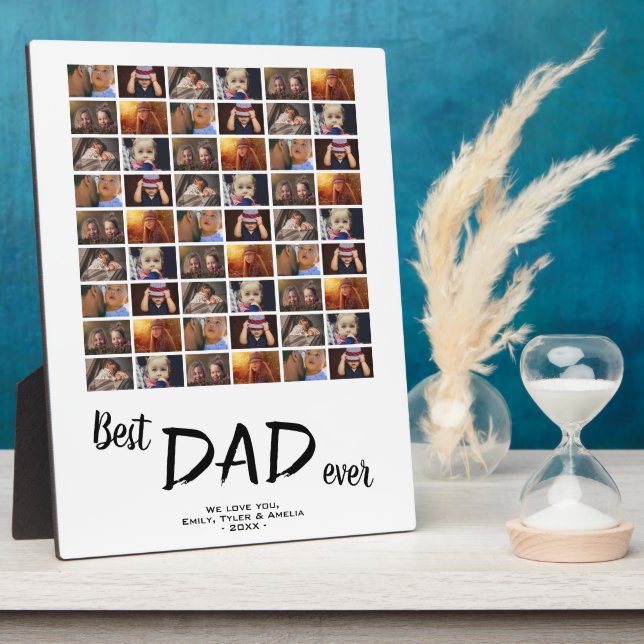 Best Dad 6 Photo Collage Family Photo  Plaque (Side)