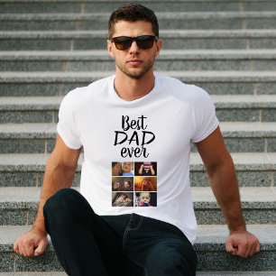 Best Dad 6 Photo Collage Family Photo  T-Shirt