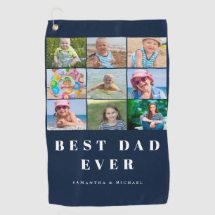 Best Dad 9 Photo Name Golf Towel