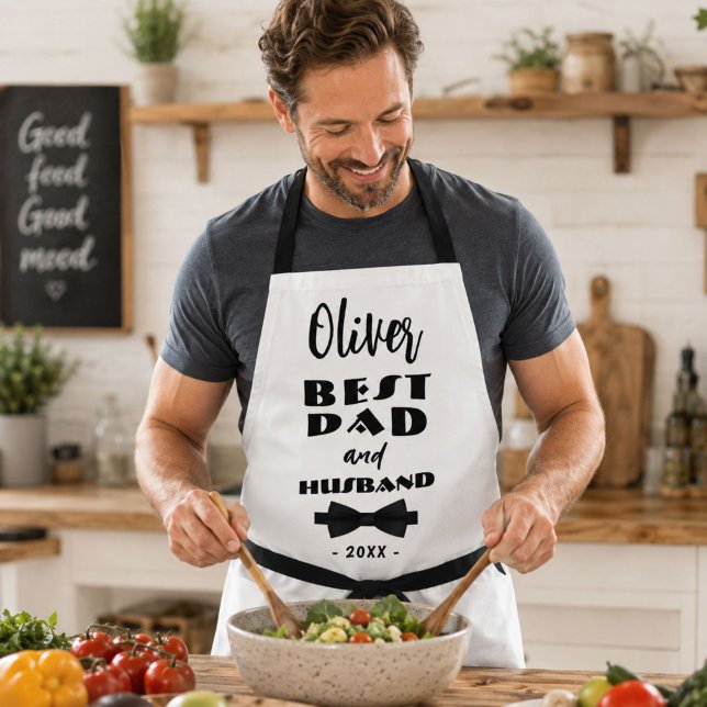 Best Dad and Husband Black Tie Elegant  Apron (Creator Uploaded)