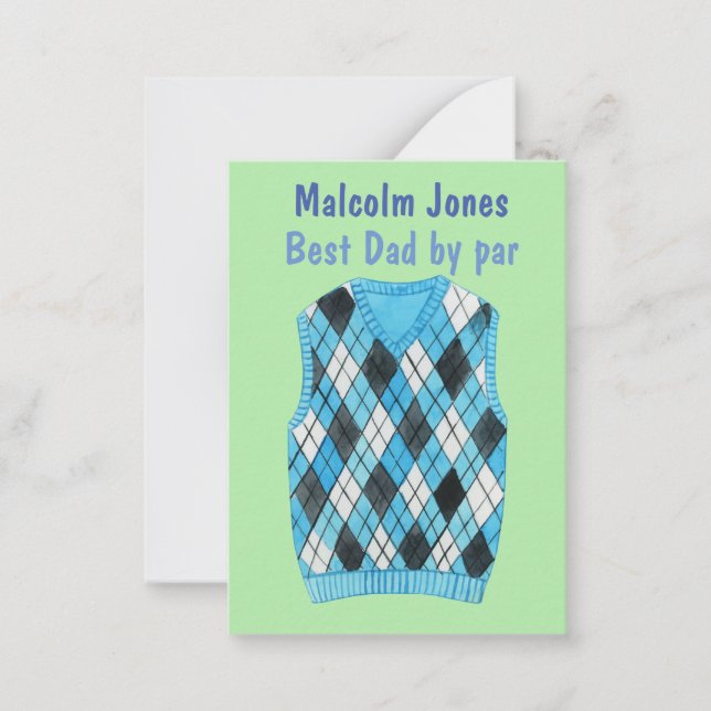 Best Dad Argyle Sweater Vest Father's Day Card (Front)