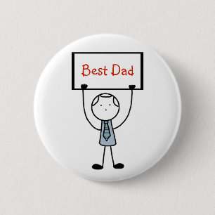 "Best Dad" Badge/Pin/Button 6 Cm Round Badge