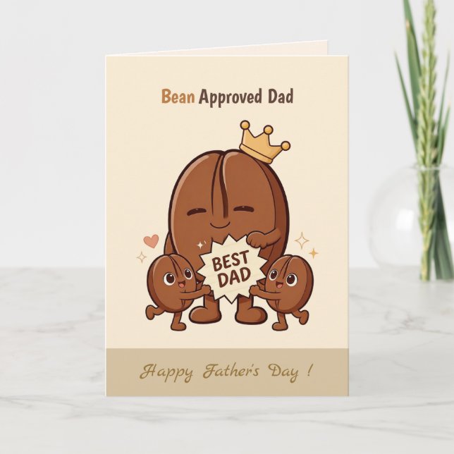 Best Dad Bean Cute Coffee Bean Father’s Day Card (Front)