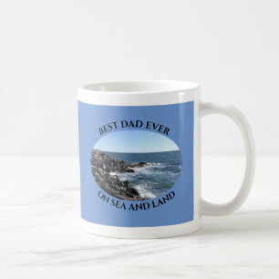 Best Dad Beautiful Atlantic Ocean Wavy Sea Blue Coffee Mug