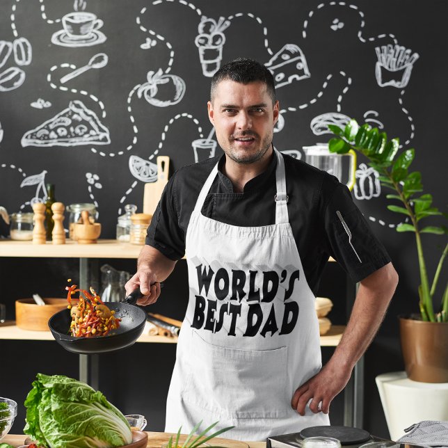 Best Dad black 3d text Long Apron (Creator Uploaded)