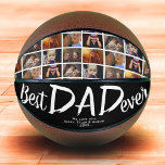 Best Dad Black Custom 6 Photo Collage Basketball<br><div class="desc">Best Dad Black Custom 6 Photo Collage Basketball. Collage with 6 photos and modern white typography on a black background. Add your photos,  names and year. Great gift and a sweet keepsake for a dad for Father`s Day,  birthday or Christmas.</div>
