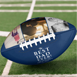 Best Dad Blue Father`s Day 3 Photo Collage  Football