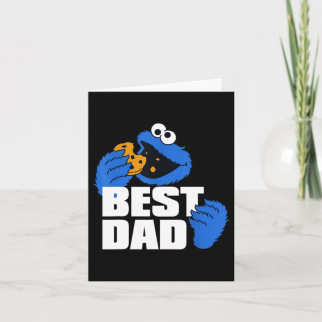 Best Dad Blue Monster Funny Cookie Lover 1 Card (Front)