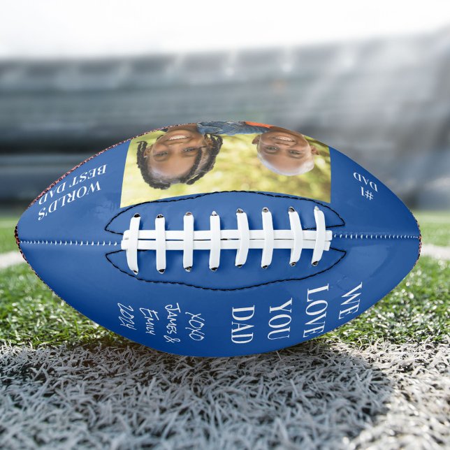 Best Dad Blue Photo Football (Creator Uploaded)