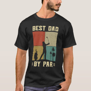 Best Dad By Far Men Golf Retro Sunset Decor Dad Pa T-Shirt