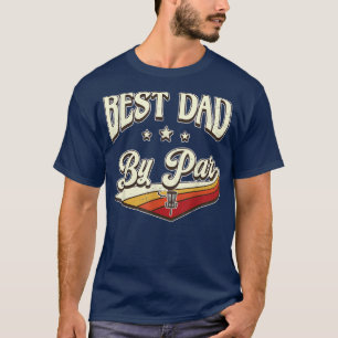 Best Dad By Far Men Vintage Retro Decoration Dad P T-Shirt