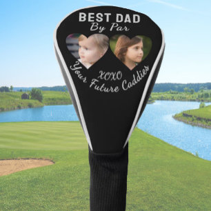 Best Dad By Par 2 Kids Photo Collage Golfer Gift  Golf Head Cover
