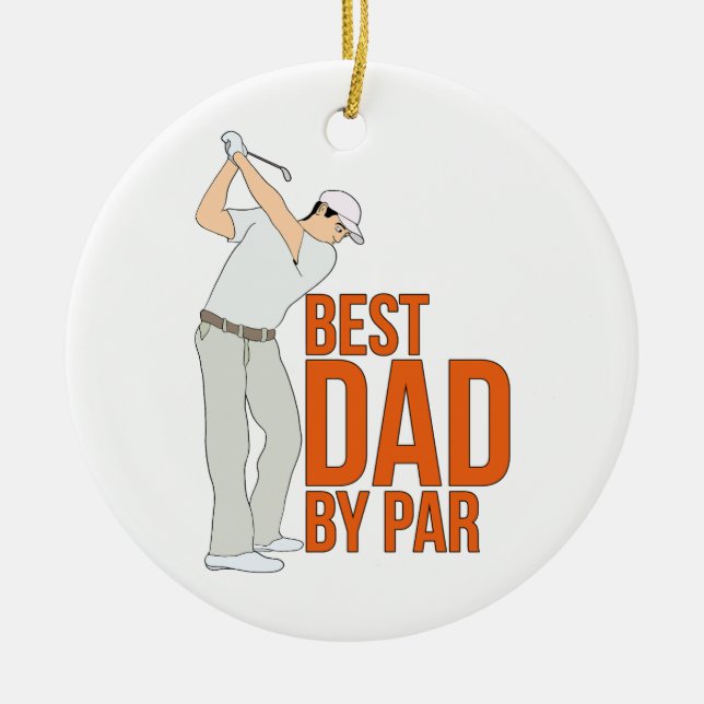 Best Dad By Par Ceramic Tree Decoration (Front)