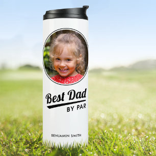 Best Dad By Par Custom Kid's Photo Golf White Thermal Tumbler