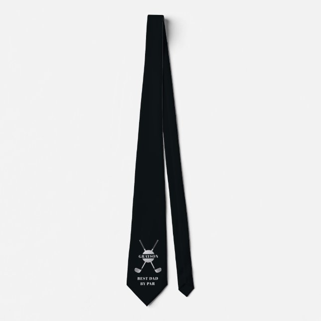 Best Dad By Par Custom Name Golf  Tie (Front)