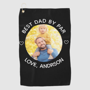 Best Dad By Par Custom Name Photo Father's Day Golf Towel