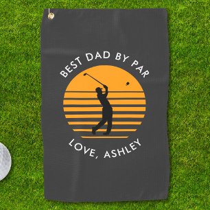 Best Dad By Par Custom Name Text Personalised Golf Towel