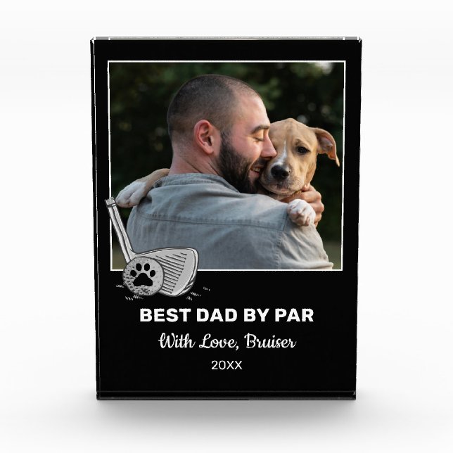 Best Dad By Par Custom Pet Photo Block (Front)