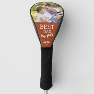 Best Dad by Par Custom Photo Father's day Orange Golf Head Cover