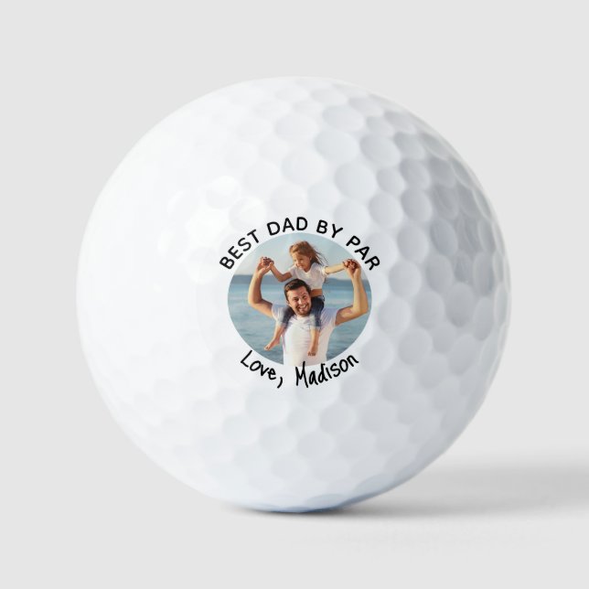Best Dad By Par Custom Photo  Golf Balls (Front)
