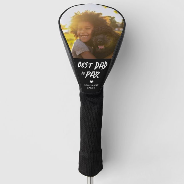 Best Dad By Par Custom Photo Golf Head Cover (Front)
