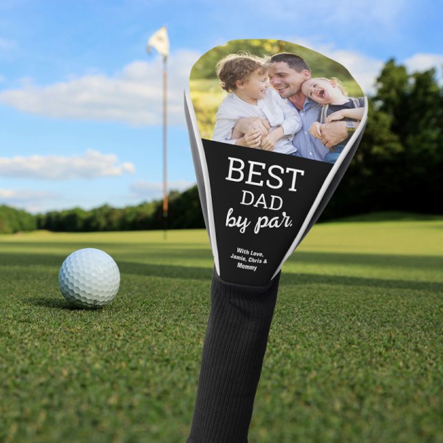 Best Dad by Par Custom Photo Modern Father's day Golf Head Cover (Custom best dad by par golf head cover for Father's day)