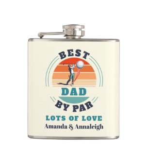 Best Dad By Par Custom Retro From Daughters Golf Hip Flask