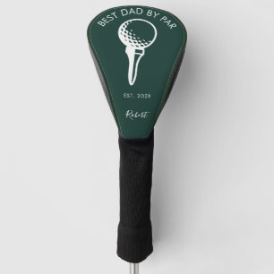 Best Dad by Par Custom Script Minimalist Golf Head Cover