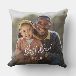 Best Dad By Par Custom Two Photo Keepsake Cushion