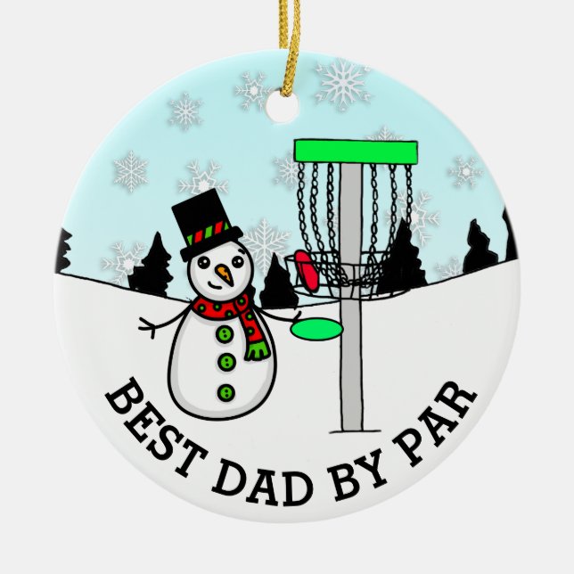 Best Dad by Par Disc Golf Christmas    Ceramic Tree Decoration (Front)