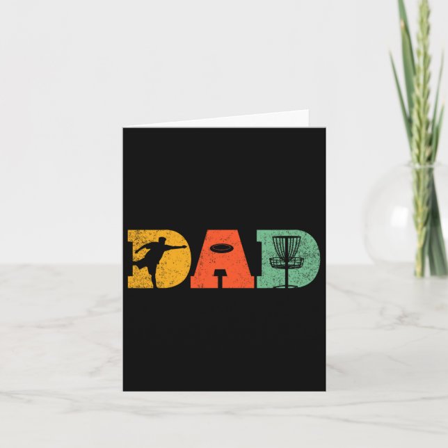 Best Dad By Par Disc Golf Dad Flying Disc Golfers  Card (Front)