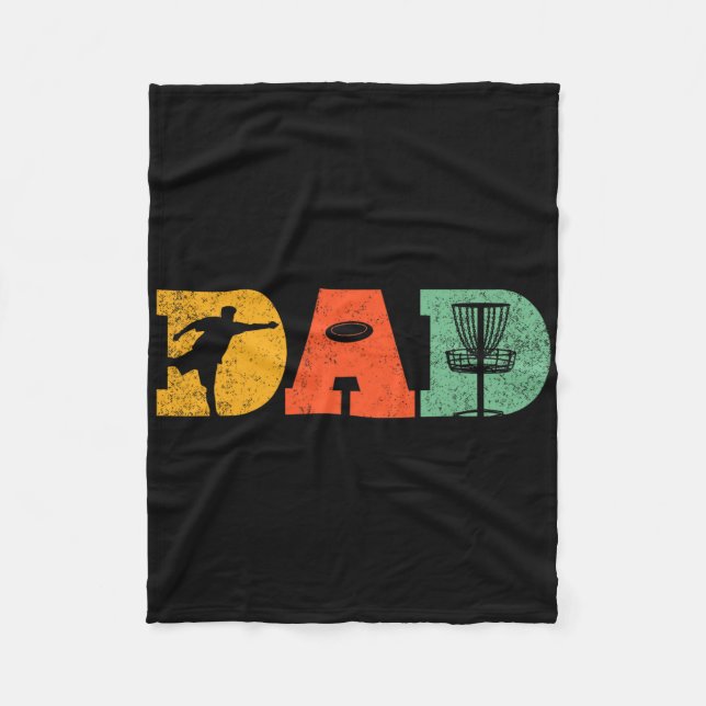 Best Dad By Par Disc Golf Dad Flying Disc Golfers  Fleece Blanket (Front)