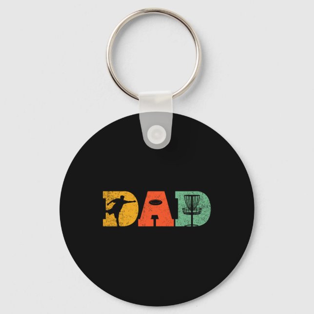 Best Dad By Par Disc Golf Dad Flying Disc Golfers  Key Ring (Front)