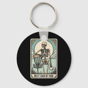 Best Dad By Par - Disc Golf Dad Skeleton  Key Ring