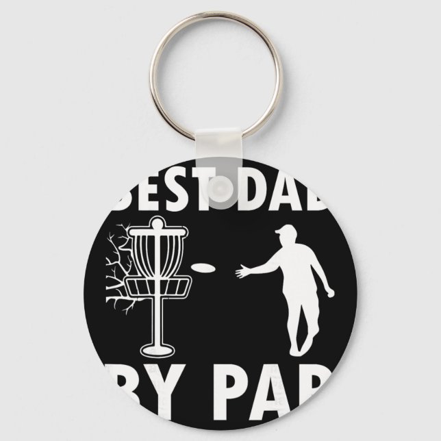 Best Dad By Par Disc Golf  Key Ring (Front)