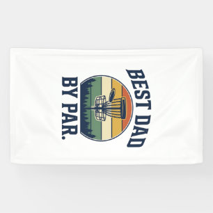 Best Dad By Par Disc Golf Vintage Sunset Design_1 Banner