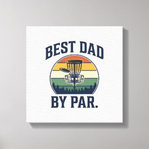Best Dad By Par Disc Golf Vintage Sunset Design_1 Canvas Print