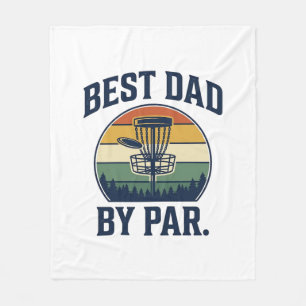 Best Dad By Par Disc Golf Vintage Sunset Design_1 Fleece Blanket