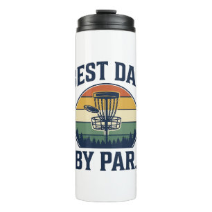 Best Dad By Par Disc Golf Vintage Sunset Design_1 Thermal Tumbler