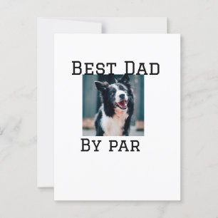 Best dad by par dog pet photo modern simple. postcard