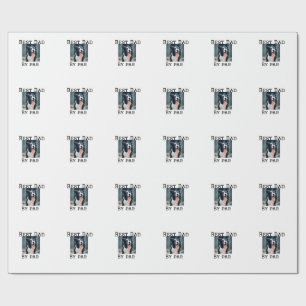 Best dad by par dog pet photo modern simple.  wrapping paper