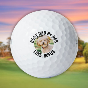 Best Dad By Par Dog Photo Golf Balls