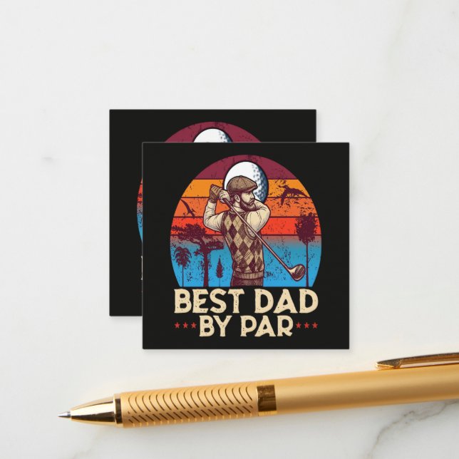 Best Dad By Par Enclosure Card (Front/Back In Situ)