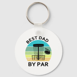Best Dad By Par Father's Day Disc Golf Grandad Fun Key Ring