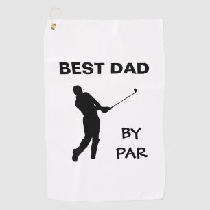 Best Dad By Par Father's Day Golf Daddy Golfer Pun Golf Towel