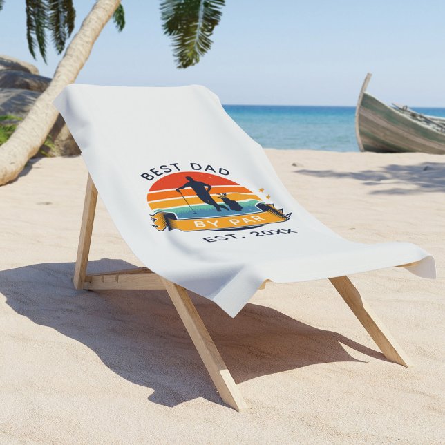Best Dad By Par Fathers Day Golf Tour Custom Beach Towel (Creator Uploaded)