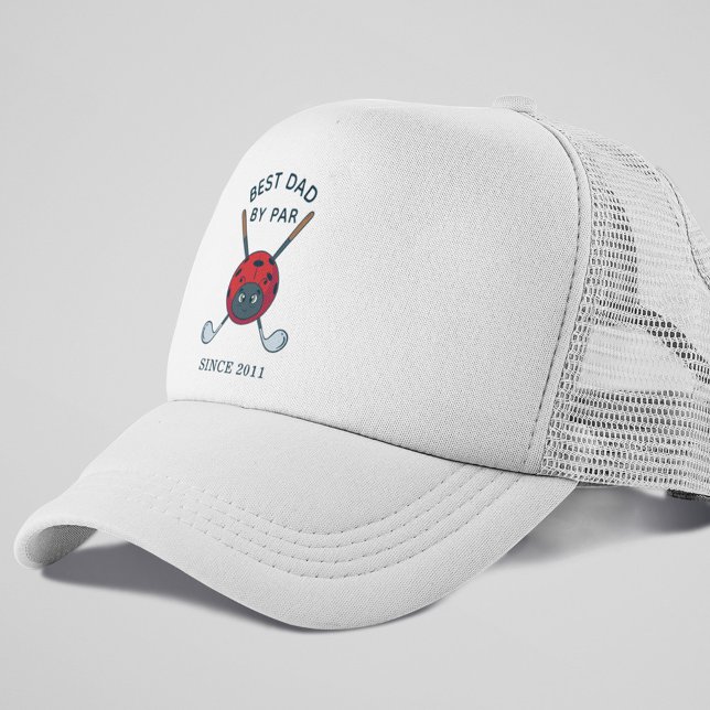 Best Dad By Par Fathers Day Golfing Bug Custom Trucker Hat (Creator Uploaded)
